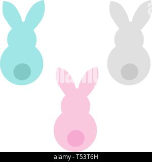 Easter bunny. set vector icon with silhouette of rabbit. cute bunny isolated on white background. Stock Vector