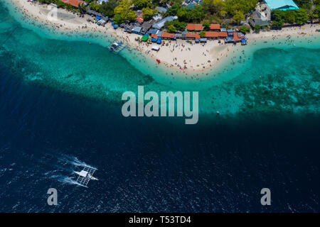 Aerial view, Coastline along Moalboal,Cebu - beach known as Basdaku ...