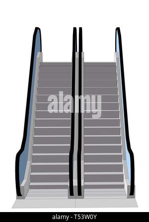 escalator. starcase isolated on a white background Stock Vector