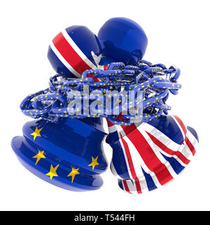brexit stay better together, england european union, chain chess pawns 3d rendering Stock Photo