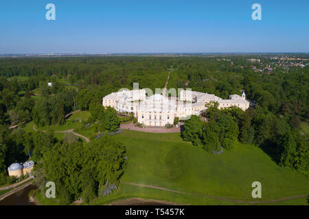 The Pavlovsk Palace in a summer landscape (aerial photography). Vicinities of St. Petersburg, Russia Stock Photo