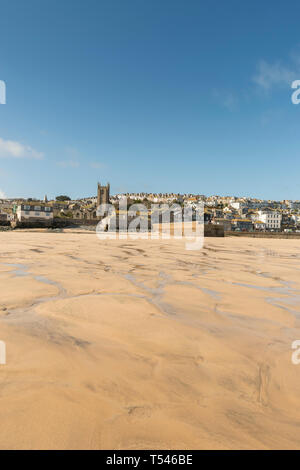 Harbour Beach, St Ives at low tide, Cornwall, UK Stock Photo