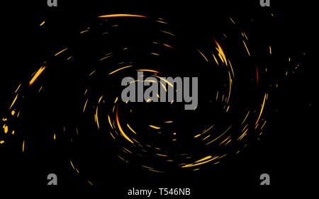 Fire particles effect dust debris isolated on black background, motion powder spray burst. Stock Photo
