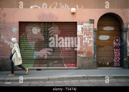 Graffiti in Corso Porta Ticinese street in Milan Stock Photo