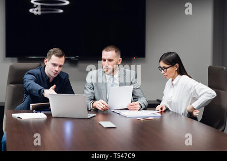 Entrepreneurs and business people conference in modern meeting room Stock Photo