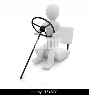 Abstract driver on a white background Stock Photo