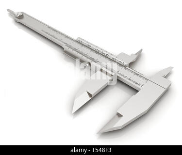 Vernier caliper on a white background Stock Photo