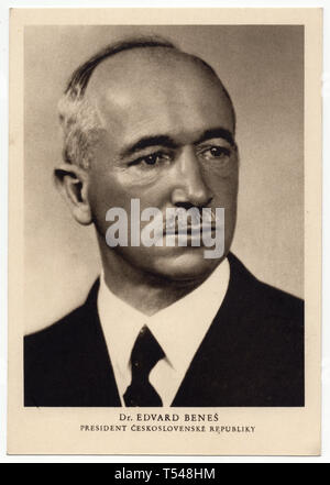 Czechoslovakia 1945, President Edvard Benes Stock Photo - Alamy