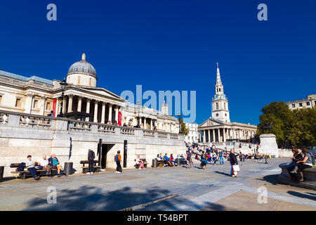 Exterior of the National Gallery in Trafalgar Square, London, UK Stock Photo