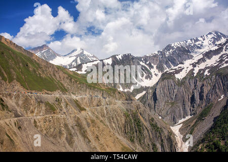 High altitude Zojila Pass between Srinagar and Kargil in Jammu and Kashmir, India Stock Photo