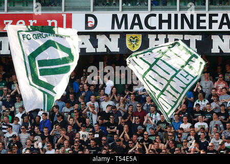 Groningen, Nederland. 20th Apr, 2019. GRONINGEN, 20-04-2019, Euroborg, Dutch Eredivisie season 2018/2019, fans Groningen during the match FC Groningen - Ajax Credit: Pro Shots/Alamy Live News Stock Photo