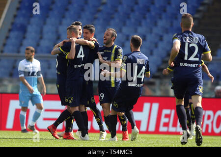 Rome, Italy. 20th Apr, 2019. 20.04.2019 Stadio Olimpico, Rome, Italy. SERIE A:VIGNATO in action during ITALIAN SERIE A match between SS LAZIO VS CHIEVO VERONA, SCORE 1-2 at Stadio Olimpico in Rome. Credit: Independent Photo Agency/Alamy Live News Stock Photo