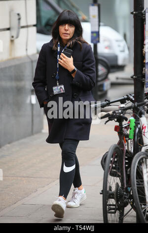 Claudia Winkleman seen without make up as she arrives at BBC Radio Two ...