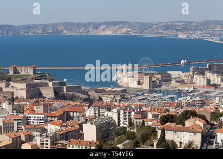 The entrance to the Old Port, Marseille, France. Stock Photo