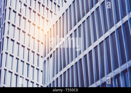 modern building facade in  business district - Stock Photo