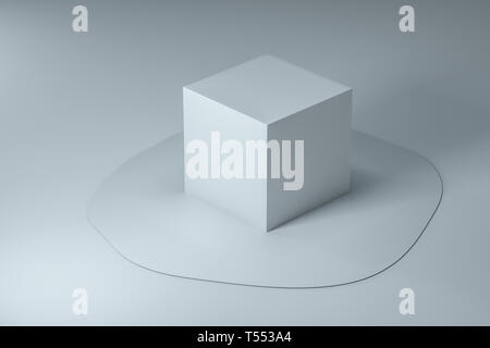 3d rendering, creative melted geometry with white background, concept of creative art Stock Photo