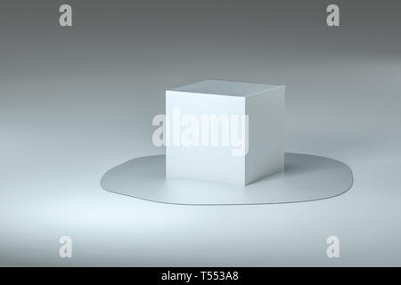 3d rendering, creative melted geometry with white background, concept of creative art Stock Photo