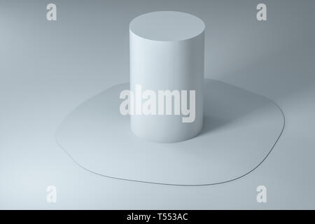 3d rendering, creative melted geometry with white background, concept of creative art Stock Photo