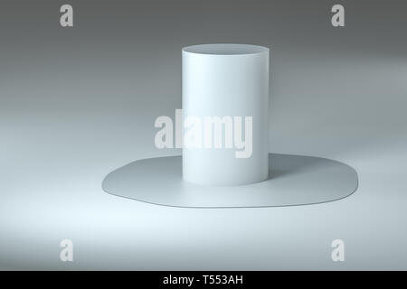 3d rendering, creative melted geometry with white background, concept of creative art Stock Photo