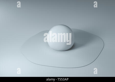 3d rendering, creative melted geometry with white background, concept of creative art Stock Photo