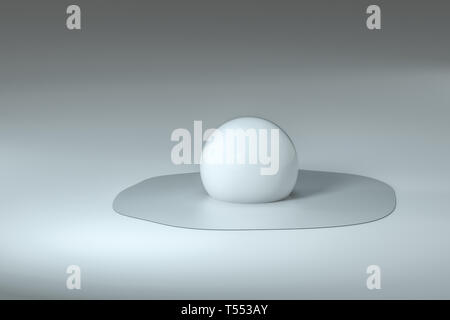 3d rendering, creative melted geometry with white background, concept of creative art Stock Photo