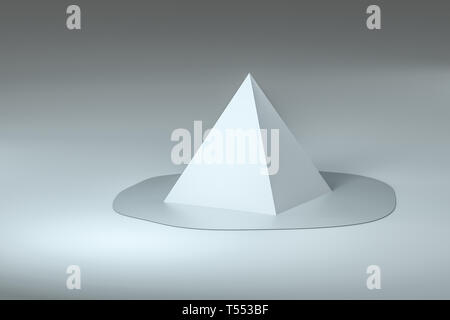 3d rendering, creative melted geometry with white background, concept of creative art Stock Photo