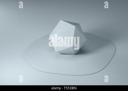 3d rendering, creative melted geometry with white background, concept of creative art Stock Photo