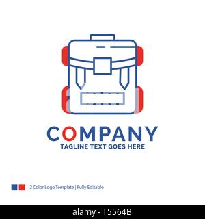 Company Name Logo Design For bag, camping, zipper, hiking, luggage. Blue  and red Brand Name Design with place for Tagline. Abstract Creative Logo  temp Stock Vector Image & Art - Alamy