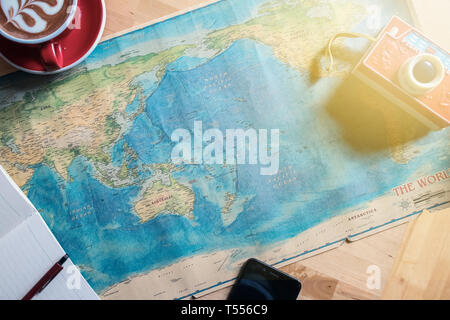 world map . planning vacation Stock Photo