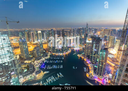 UAE, Dubai, Dubai Marina, Aerial View Stock Photo