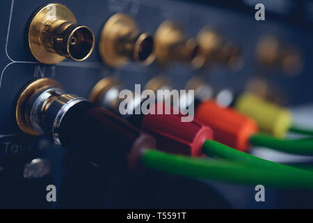 CCTV cable, TV coaxial type to recording device Stock Photo