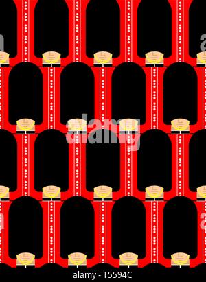 British guardsman pattern seamless. London Queens guard ornament. English military in beefeater background. Stock Vector