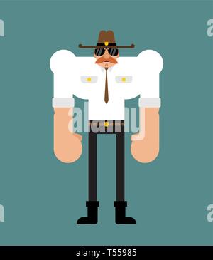 Sheriff policeman isolated. Cartoon style vector illustration. Stock Vector