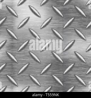 Industrial metal plate with non slip surface, seamless pattern Stock Vector