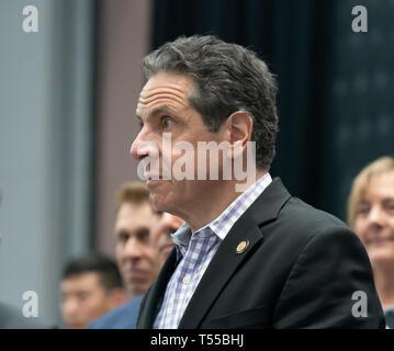 New York, NY - April 20, 2019: New York State Governor Andrew Cuomo attends during grand opening of 2019 New York International Auto Show at Jacob Javits Center Stock Photo