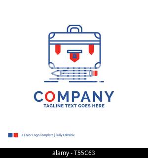 Company Name Logo Design For portfolio. Bag. file. folder. briefcase.  Purple and yellow Brand Name Design with place for Tagline. Creative Logo  template for Small and Large Business. 12913198 Vector Art at