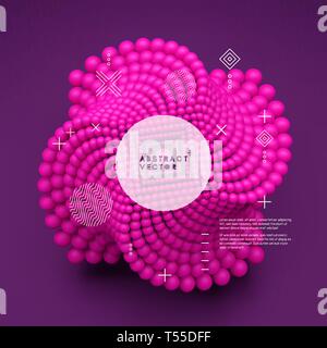 Molecule. 3D concept illustration. Vector template. Stock Vector