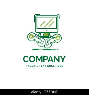 Game, gaming, internet, multiplayer, online Flat Business Logo template.  Creative Green Brand Name Design Stock Vector Image & Art - Alamy