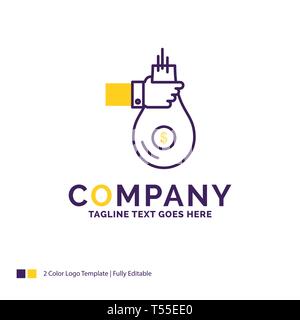 Company Name Logo Design For portfolio. Bag. file. folder. briefcase.  Purple and yellow Brand Name Design with place for Tagline. Creative Logo  template for Small and Large Business. 12913198 Vector Art at