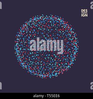 The sphere consisting of points. 3d futuristic technology style. Vector illustration. Stock Vector