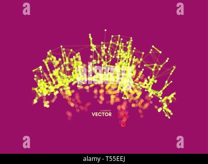 3d connection structure. Virtual abstract background with particles. Futuristic technology style. Vector illustration for science, education, genetic  Stock Vector