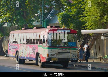 BANGKOK, THAILAND - DECEMBER 27, 2018: City bus 25 route at the bus stop Stock Photo