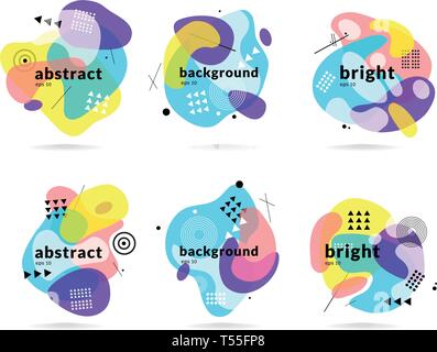 Abstract colorful fluid concept isolated vector backgrounds Stock Vector