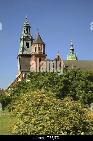 Royal Archcathedral Basilica of Saints Stanislaus and Wenceslaus  at Wawel castle. Krakow. Poland Stock Photo