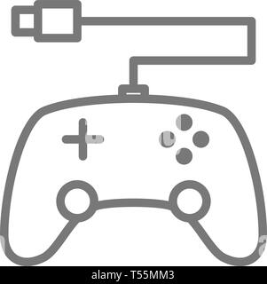 Gamepad, console controler line icon. Stock Vector