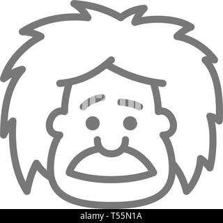 Einstein, professor, teacher or scientist line icon. Stock Vector