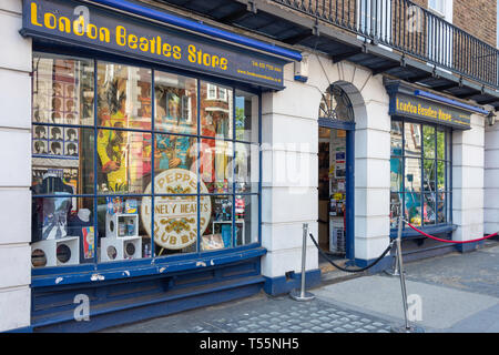 London Beatles Store, Baker Street, Marylebone, City of Westminster, Greater London, England, United Kingdom Stock Photo