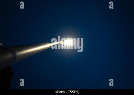 LED lighting at night in a small german village (Friday for Future) Stock Photo