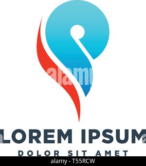logotype letter SP simple logo template vector illustration - vector Stock Vector