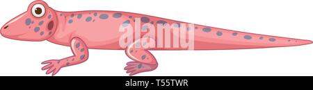 pink lizard white background illustration Stock Vector
